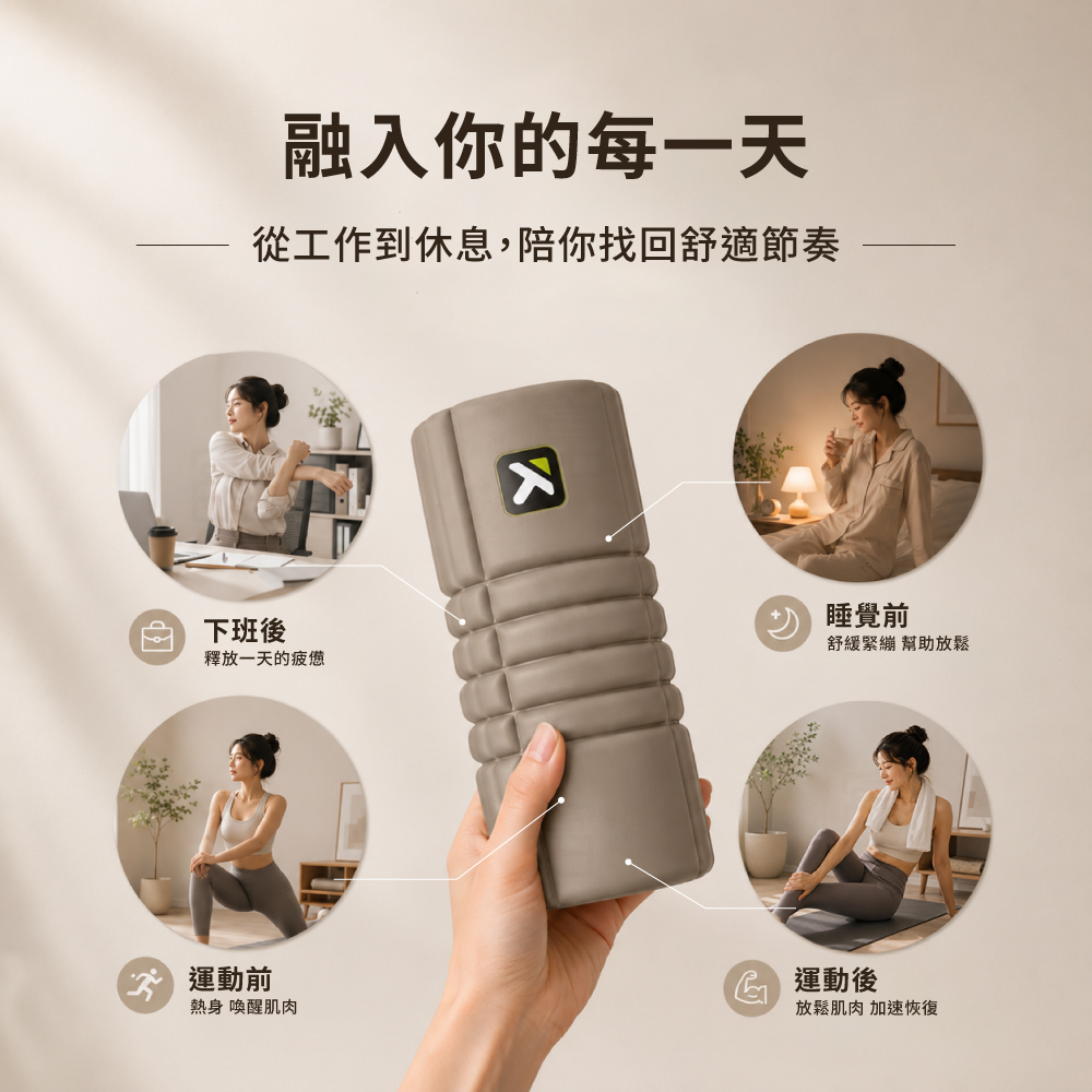 【總代理公司貨】Trigger point The Grid Travel 平衡訓練滾筒 (旅行版巧克力色)