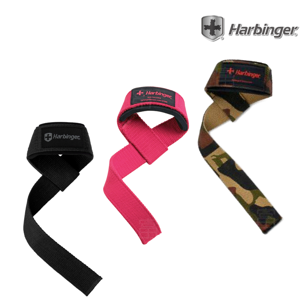【HARBINGER】#21307 桃紅 重訓拉力帶/抓舉助力帶 PADDED COTTON LIFTING