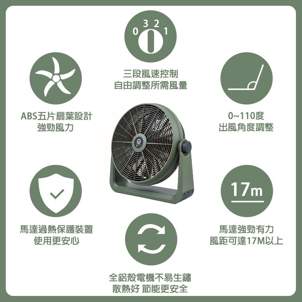 【晶工 Jinkon】20吋渦流空氣循環扇JK-261