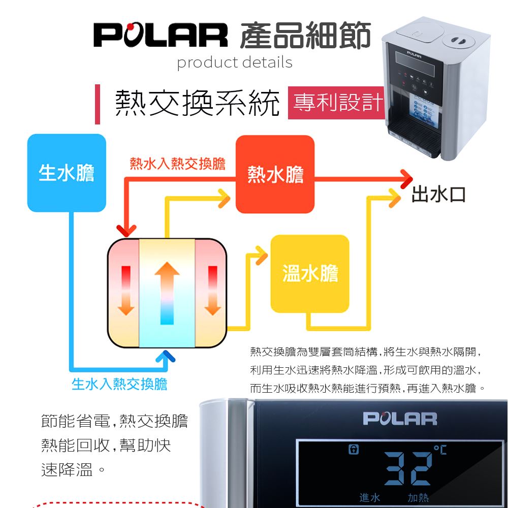 POLAR普樂 定溫型溫熱開飲機 PL-803