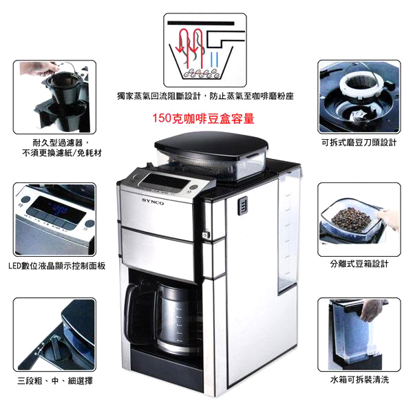 【富樂屋】【新格】全自動研磨咖啡機SCM-1015S