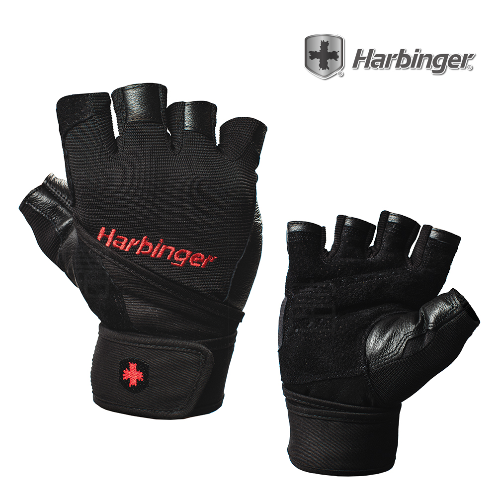【Harbinger】#1140 男款 黑色 重訓健身用專業護腕手套 Pro Wristwrap Men Gloves（總代理公司貨）