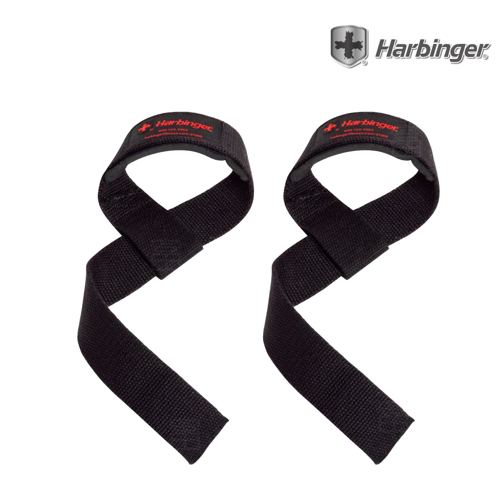 【Harbinger】#21300 黑色 重訓拉力帶/抓舉助力帶 Padded Cotton Lifting Straps Black（總代理公司貨）