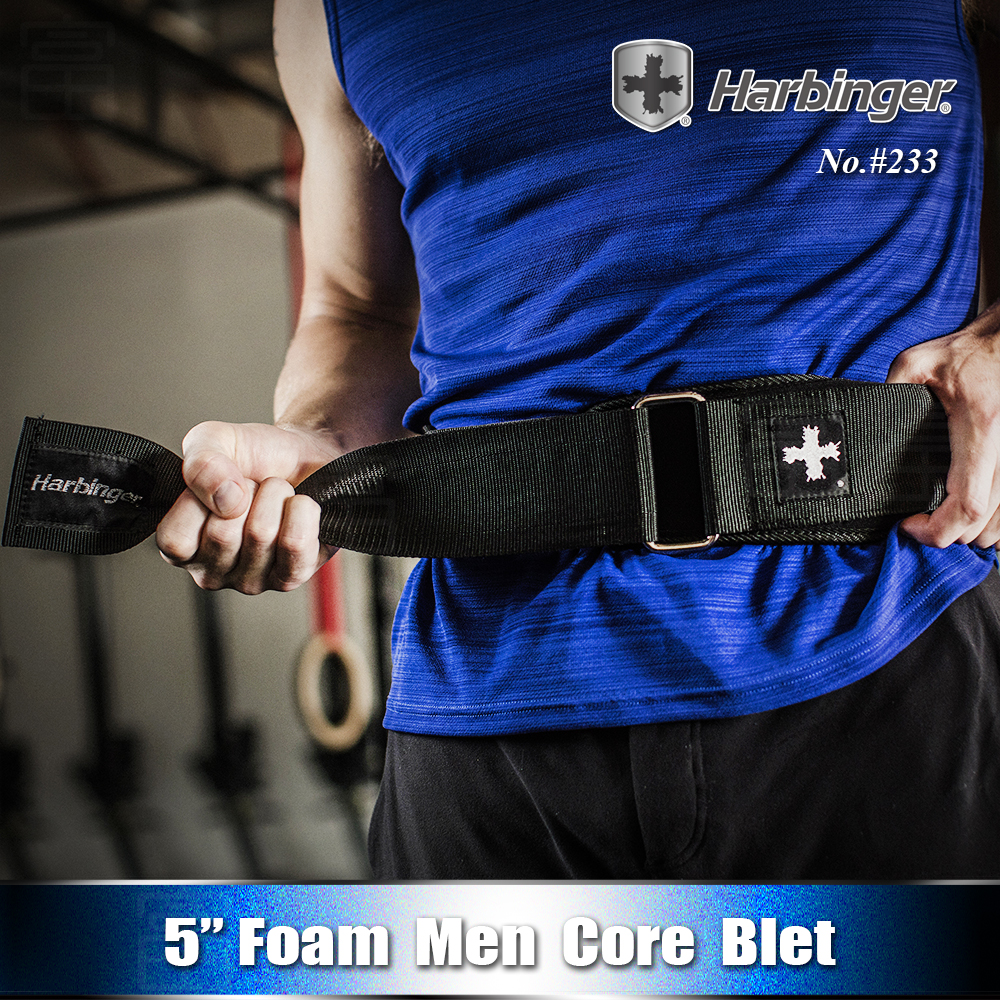 【Harbinger】#233 男款 黑色 專業重訓/健身腰帶 5" Foam Men core Belt（總代理公司貨）