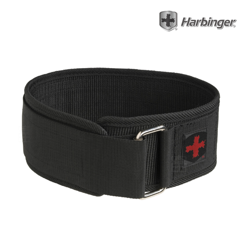 【Harbinger】#243 男款 黑色 專業重訓/健身腰帶 4" Nylon Belt（總代理公司貨）